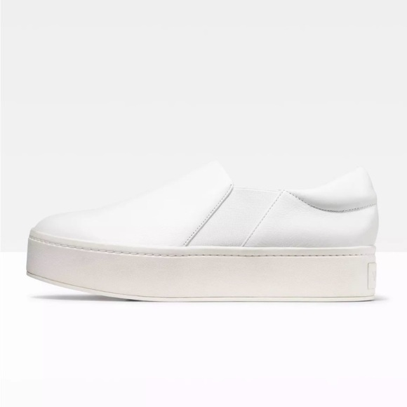 Vince off white leather Warren platform sneaker slides NEW - Picture 1 of 4